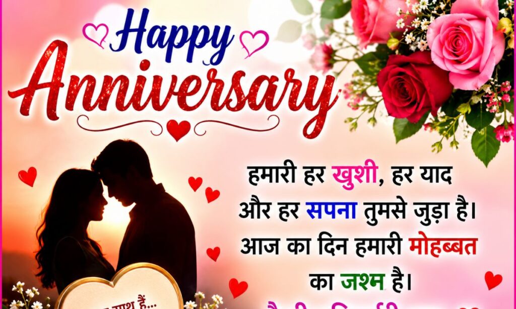 Short And Sweet Happy Anniversary Wishes in Hindi
