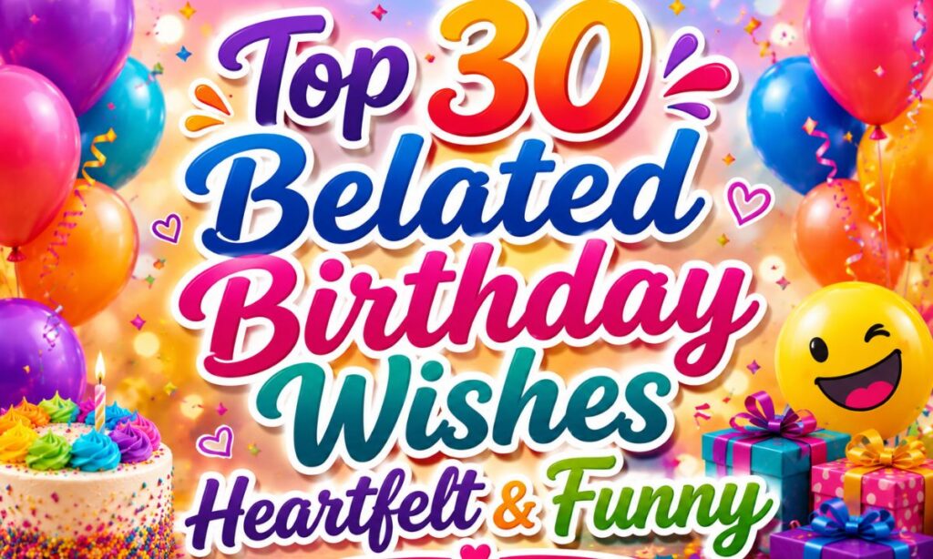 Top30 Belated birthday wishes heartfelt & funny